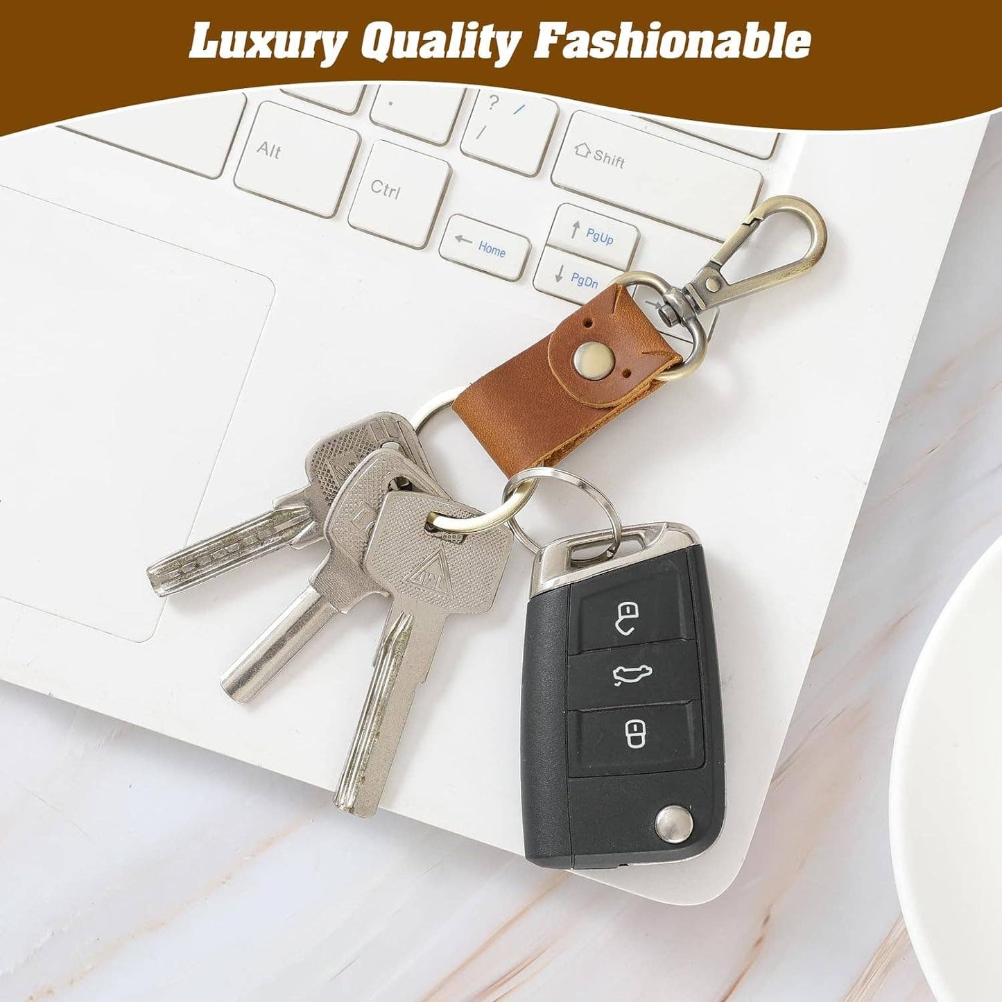 Genuine Leather Keychain, Small Keychain for Man and Women