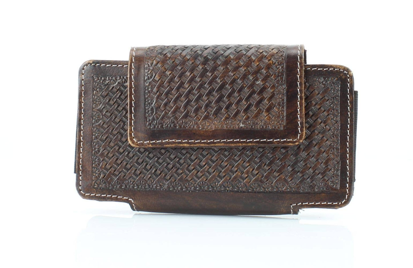 American Bison Basket Weave Horizontal Phone Case for Belt