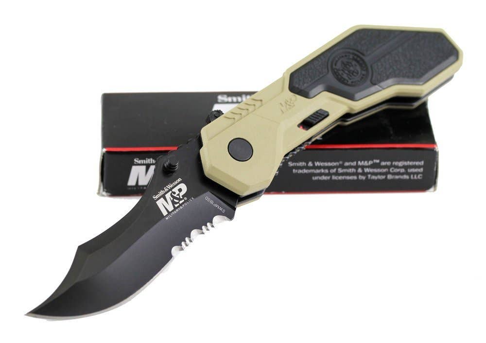 Smith & Wesson Military Police Knife Serrated 3" Stainless Steel Blade #SWMP1BSD