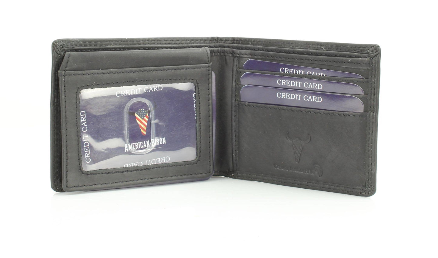 Oil Pull Up Embossed Steer Bifold Wallet ABB 006