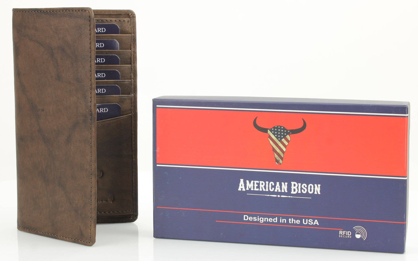 American Bison Oil Pull Up Rodeo Bifold Wallet 15727