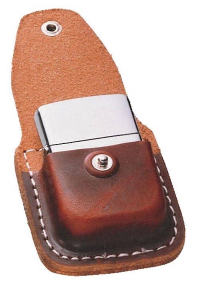 Zippo Brown Leather Pouch for Pocket Lighters