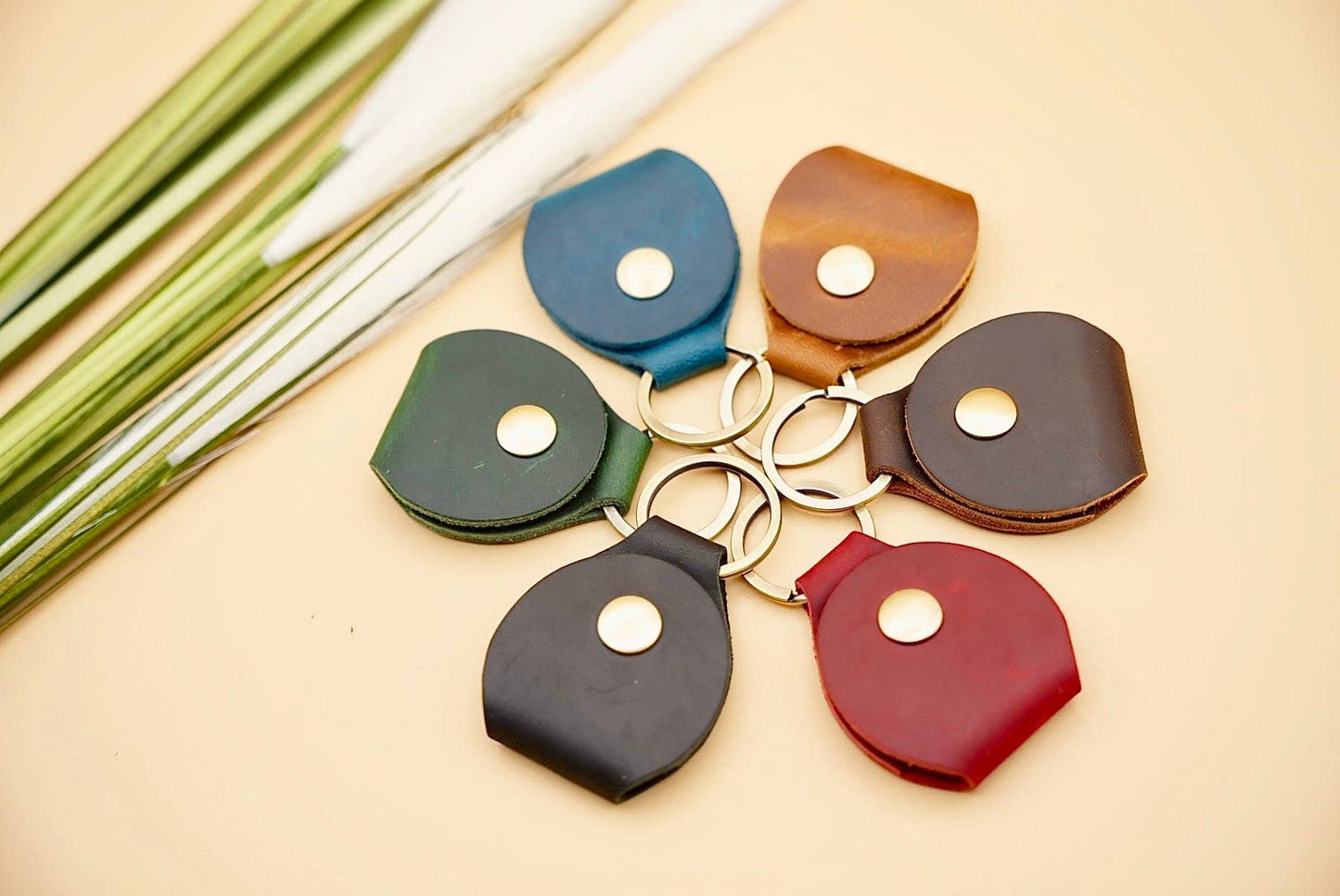 Leather Guitar Pick Holder and Keychain Organizer