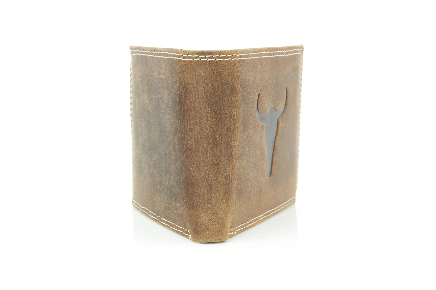 Men’s Bi-Fold Wallet with Embossed Bison Skull ABMW 25-2002