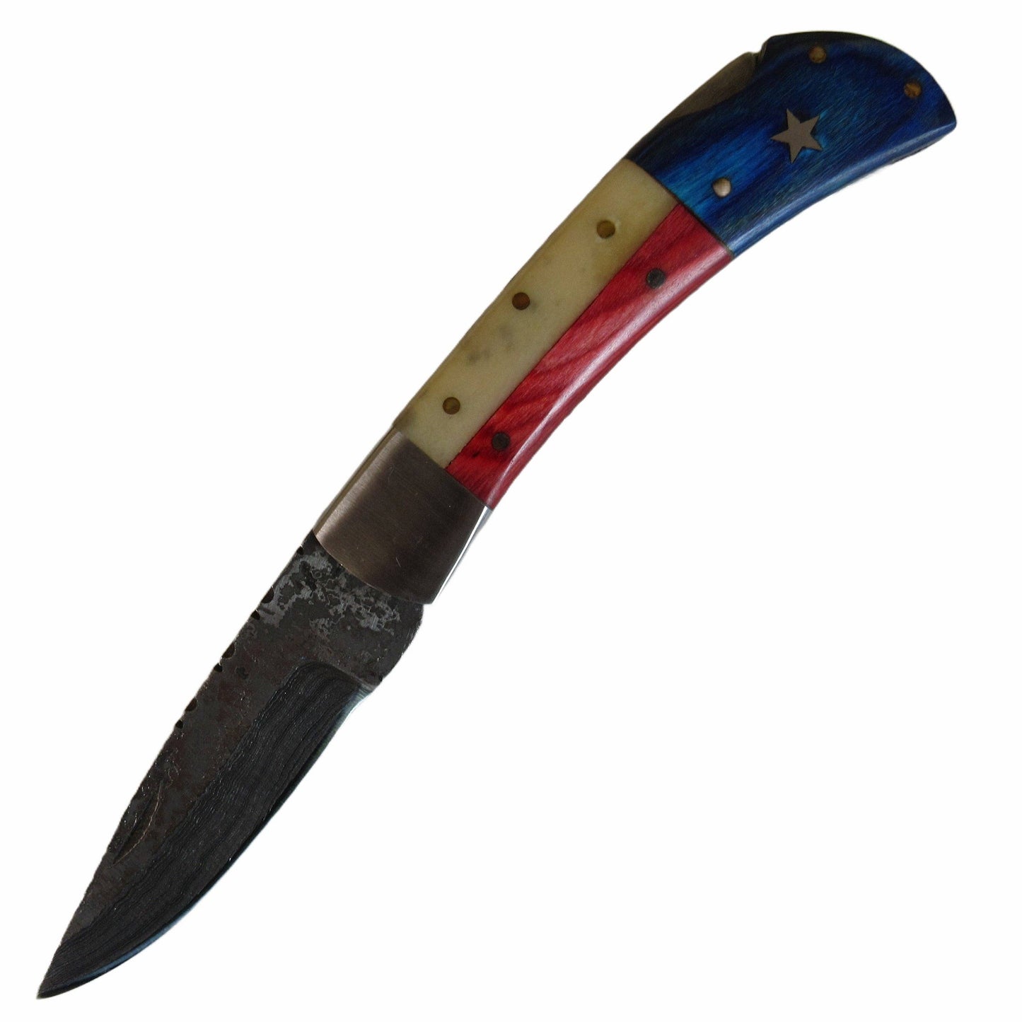 Ruddock Bros - The Lone Star Folding Knife - Damascus Steel