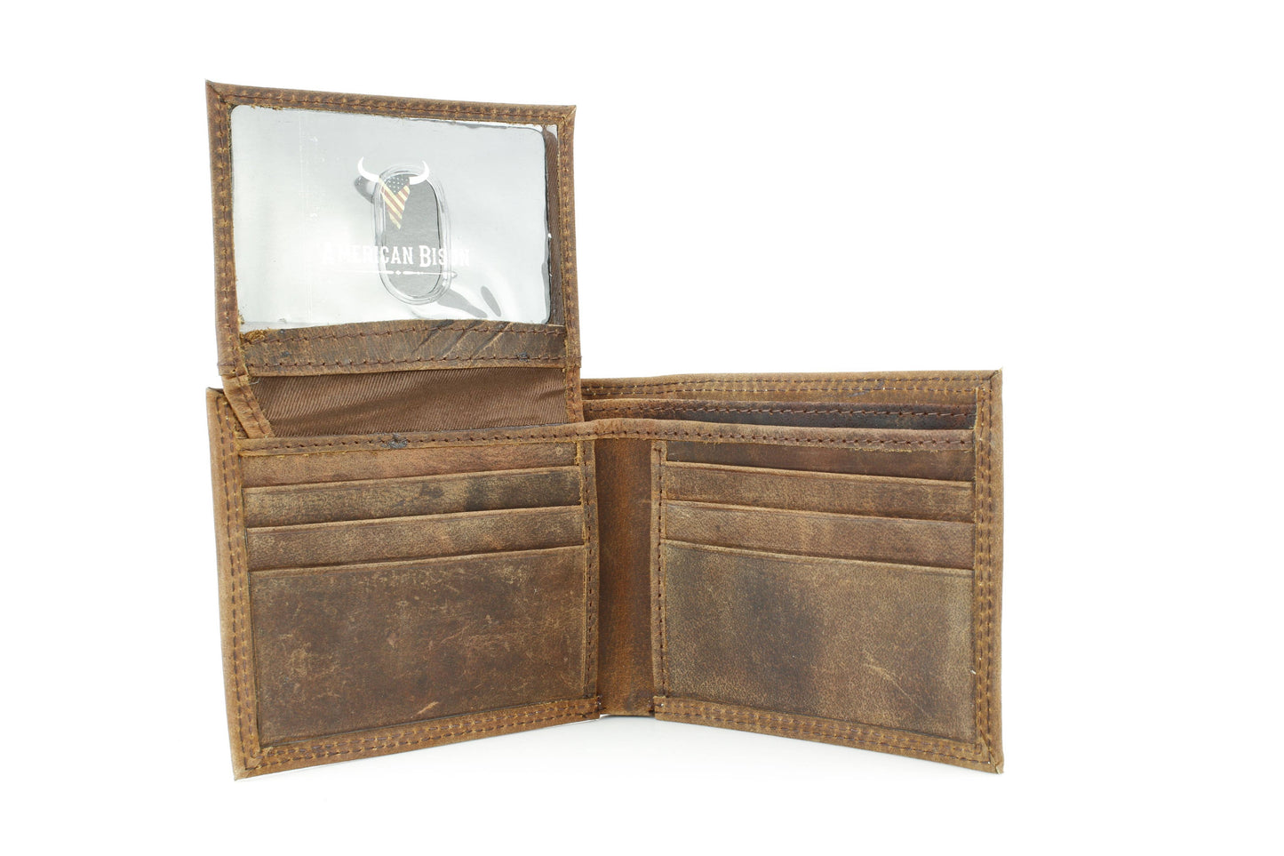 Men’s Bi-Fold Wallet with Embossed Bison Skull ABMW 25-2002