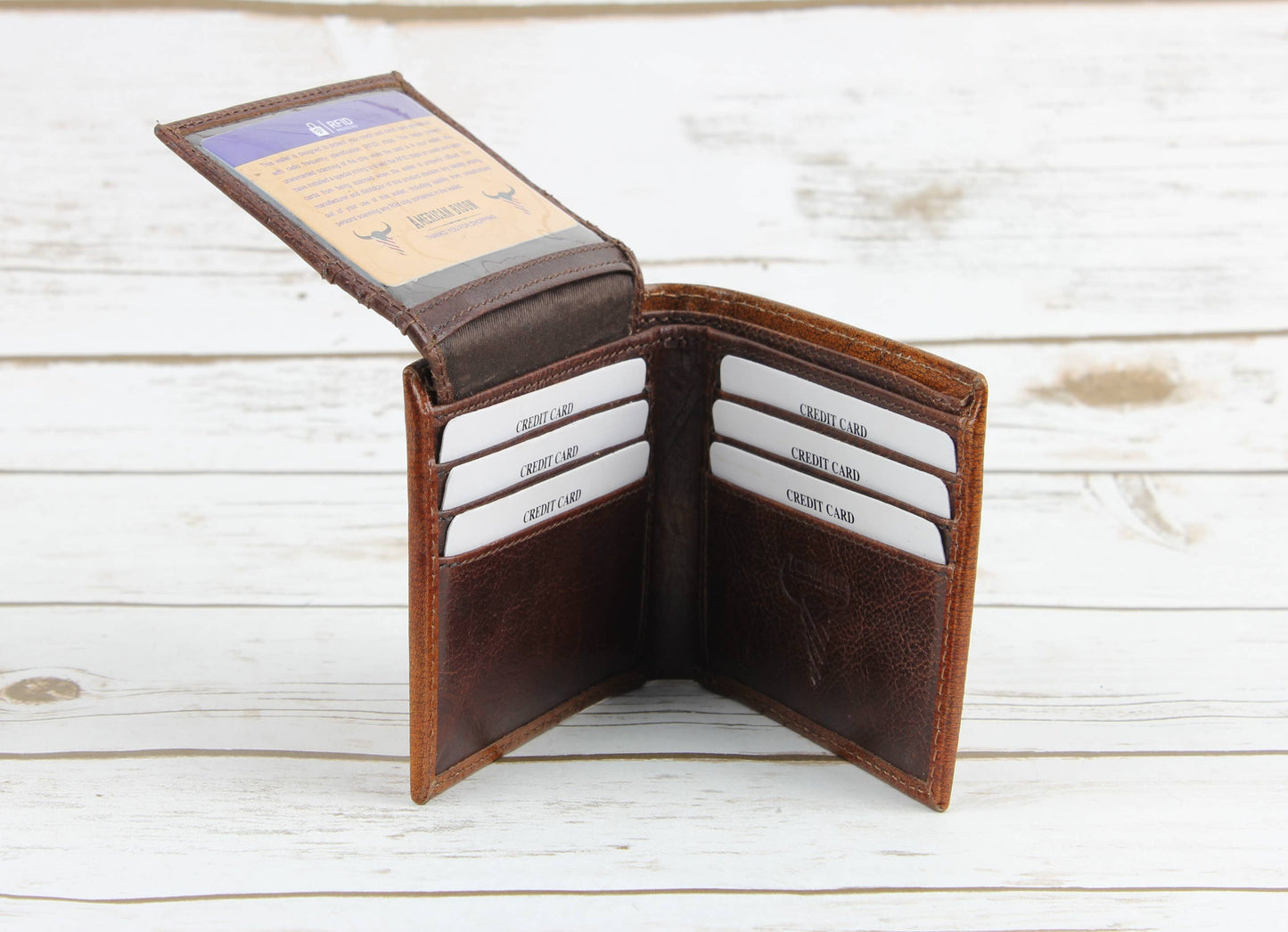 Tooled Leather Men's Wallet In Tan AB W03 Tan