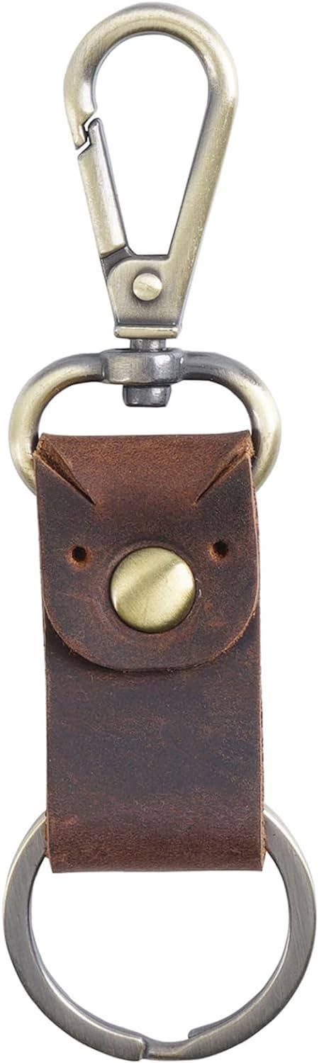 Genuine Leather Keychain, Small Keychain for Man and Women