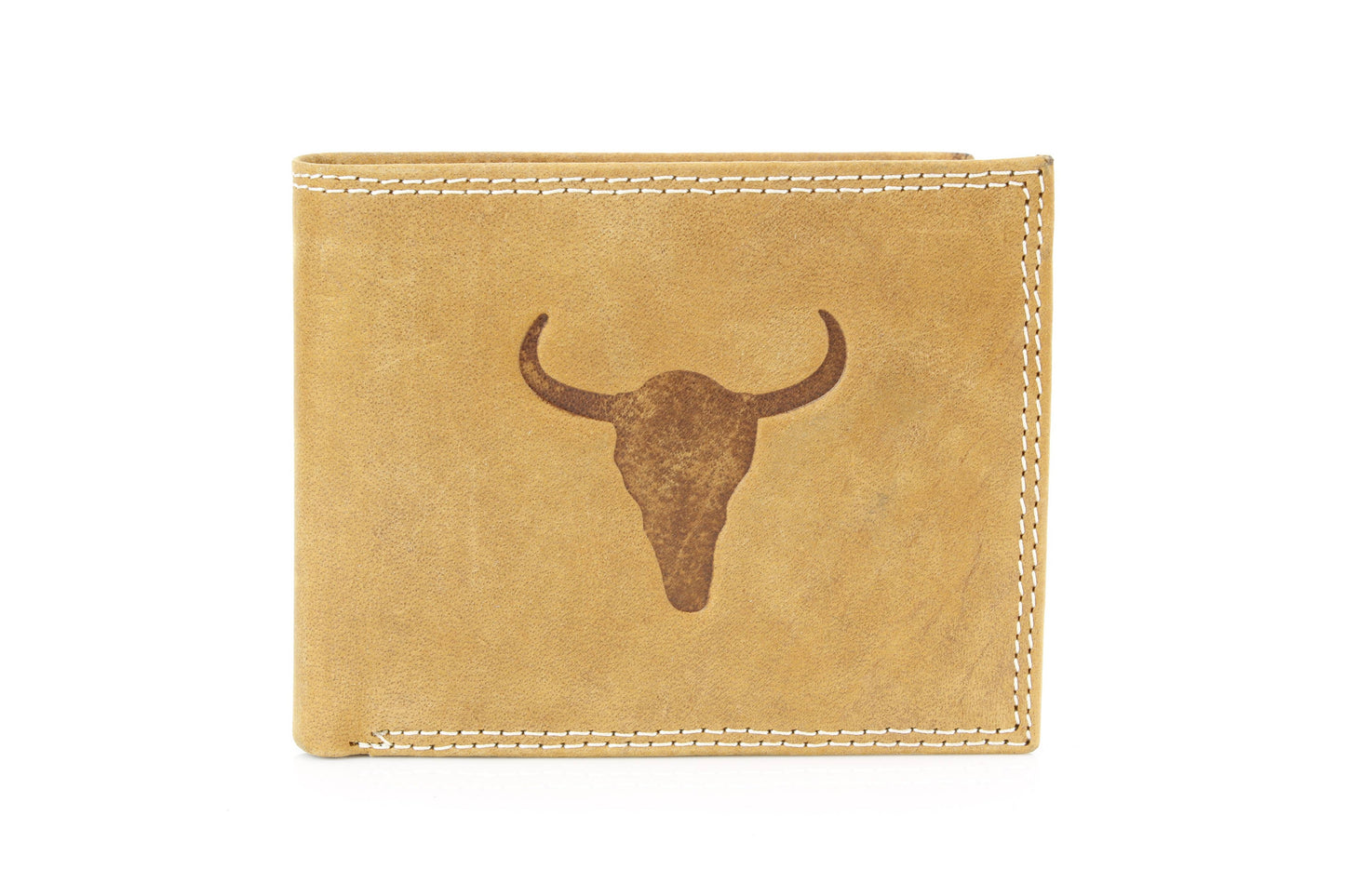Men’s Bi-Fold Wallet with Embossed Bison Skull ABMW 25-2002