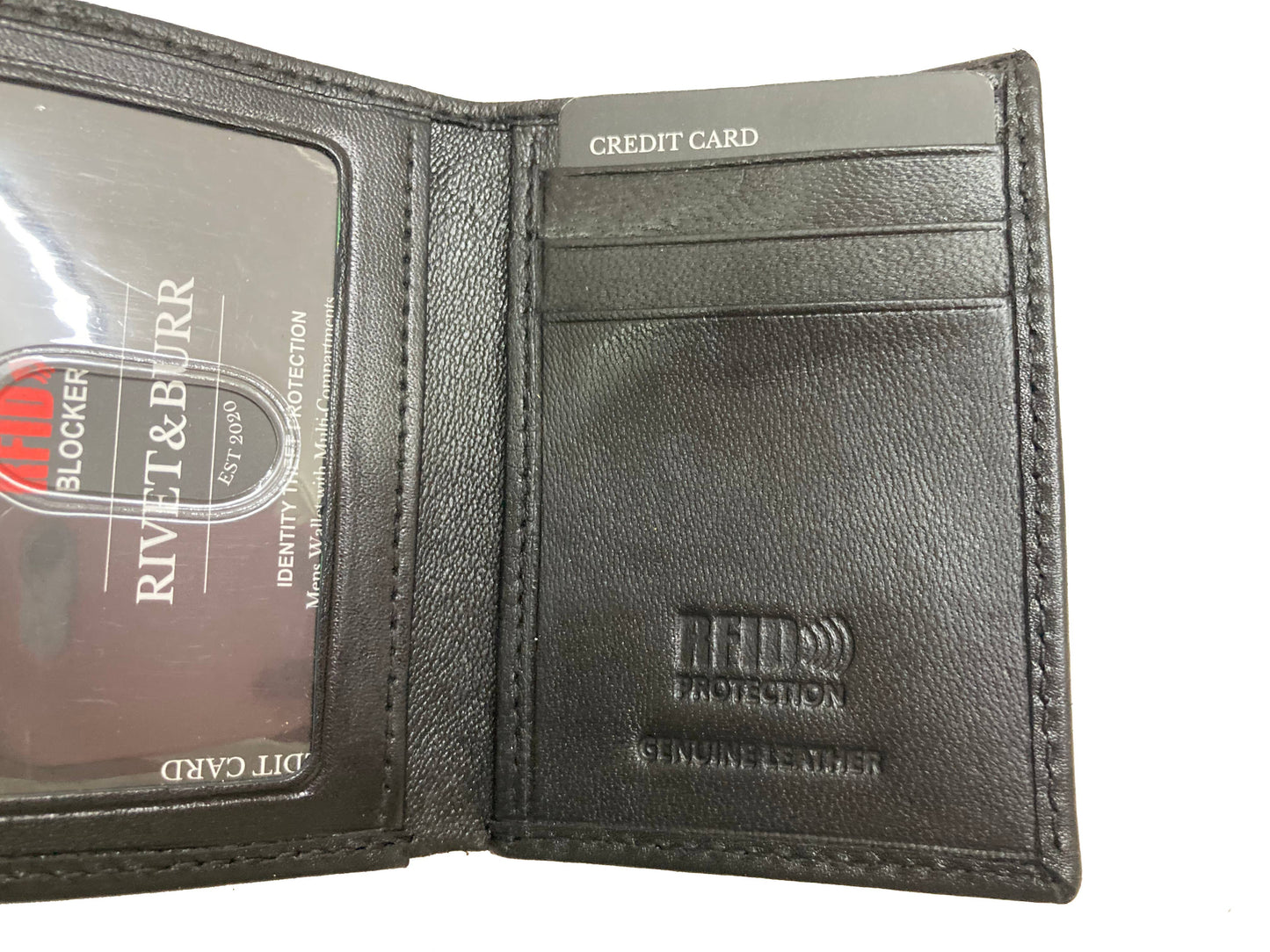 Double Stitch Trifold Metal Badge w/ Vanity Tray & Keychain