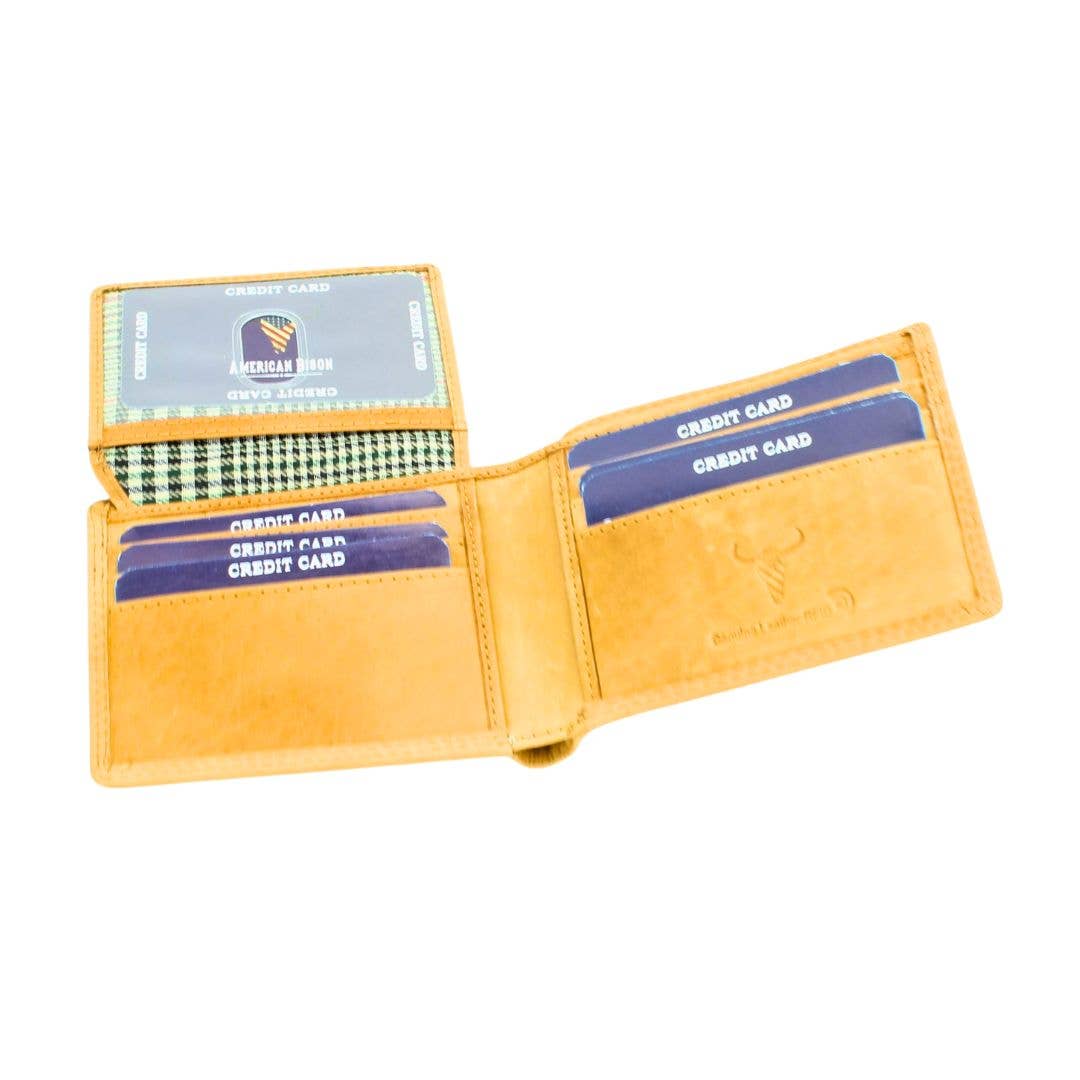 Oil Pull Up Embossed Steer Bifold Wallet ABB 006