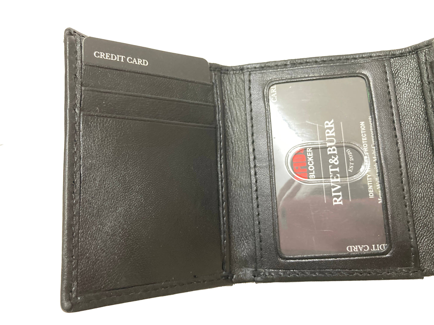 Double Stitch Trifold Metal Badge w/ Vanity Tray & Keychain