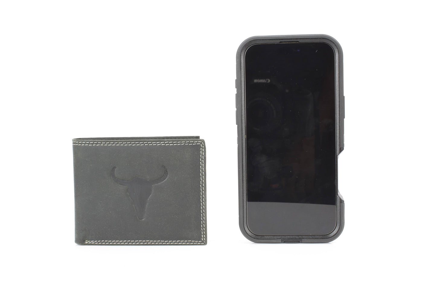 Men’s Bi-Fold Wallet with Embossed Bison Skull ABMW 25-2002