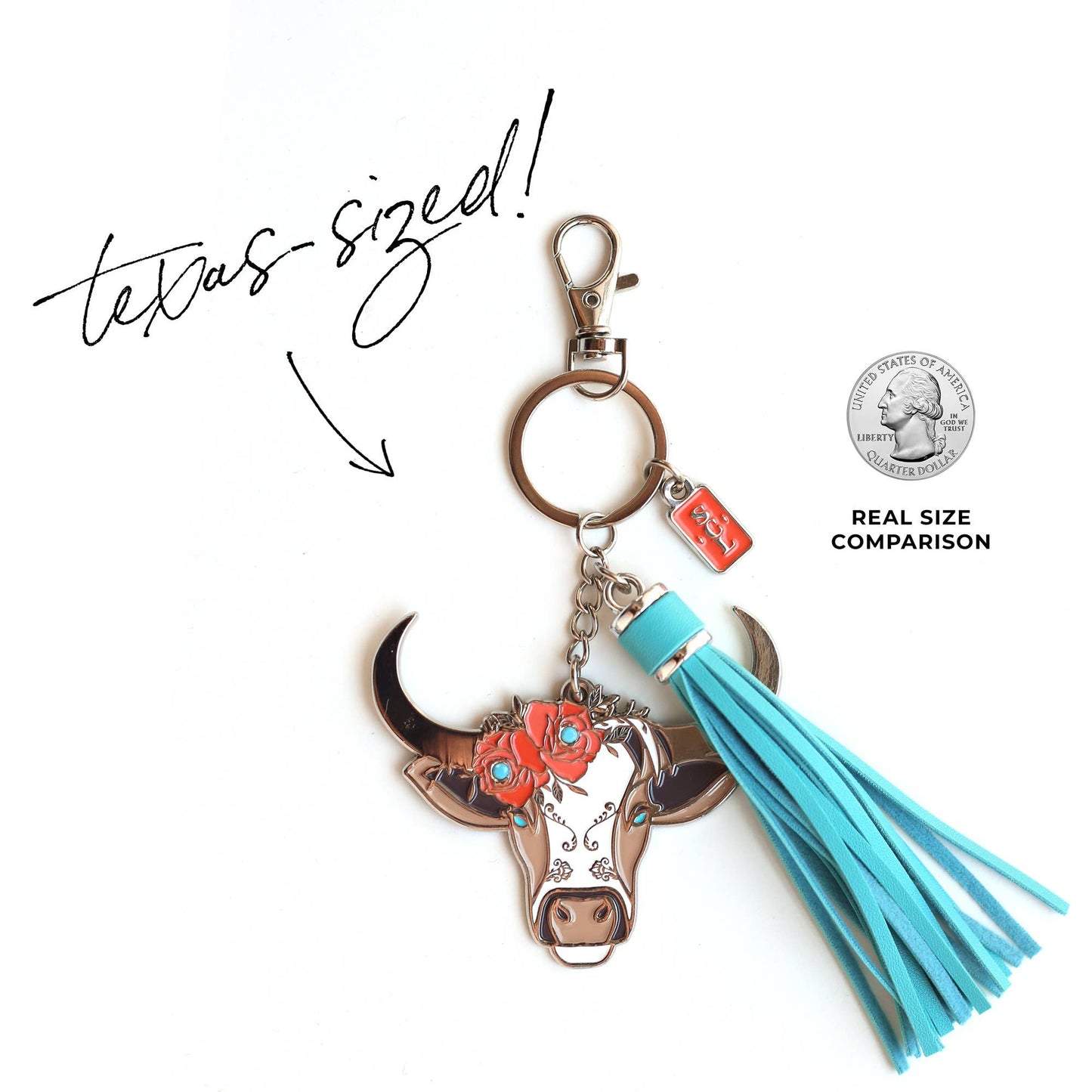 Rodeo Rosie Cow Keychain Bag Charm