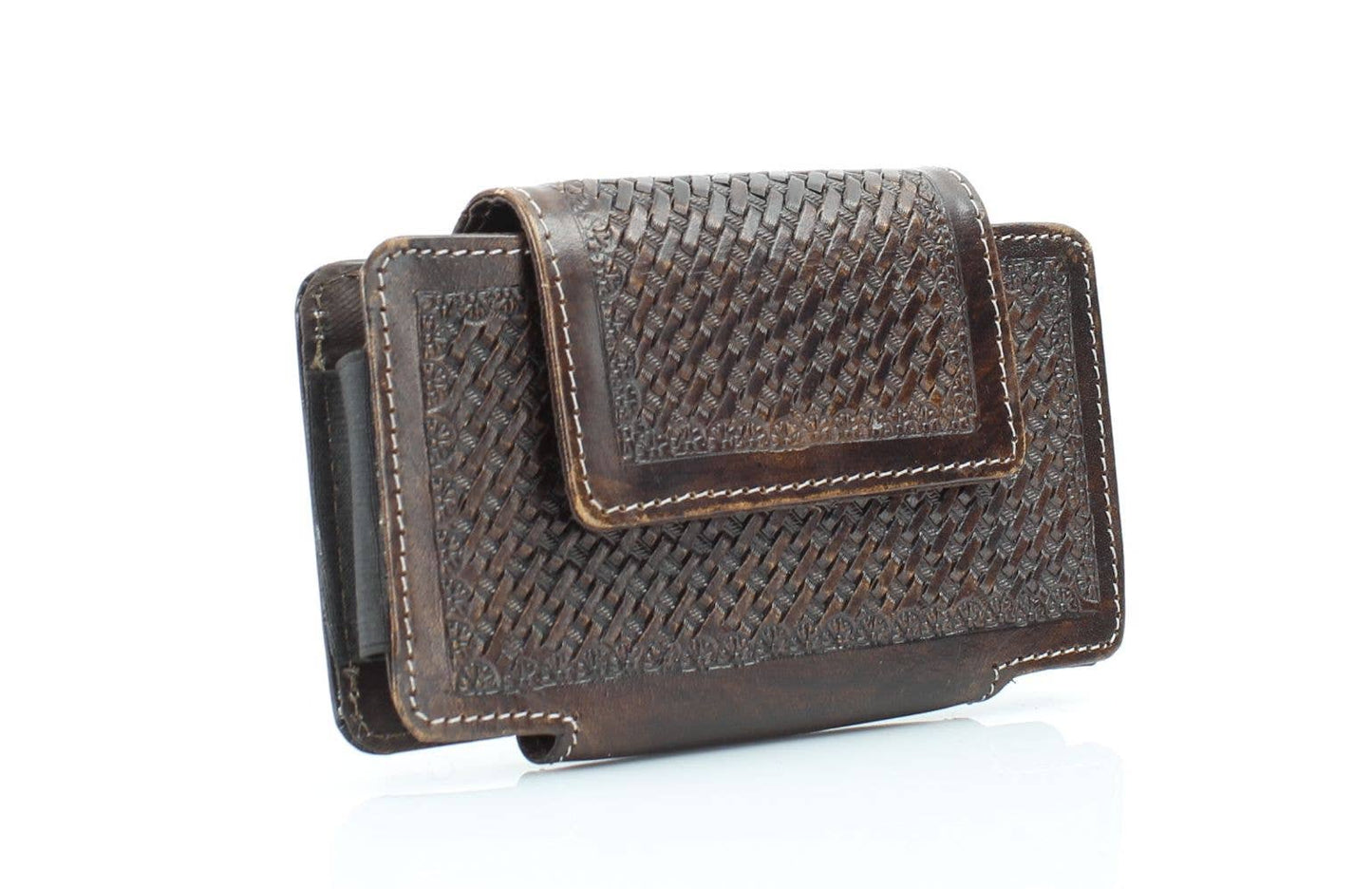 American Bison Basket Weave Horizontal Phone Case for Belt