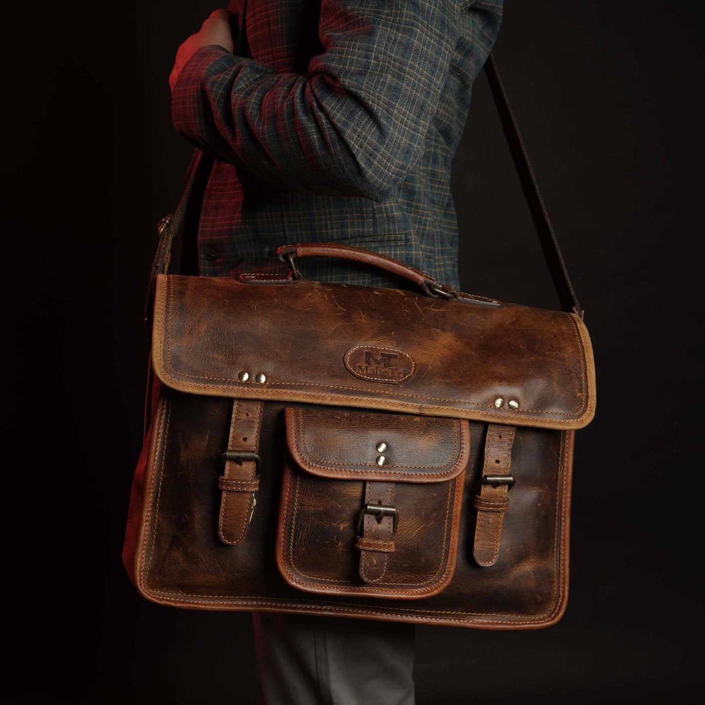 Buffalo Leather Briefcase/ Laptop Bag