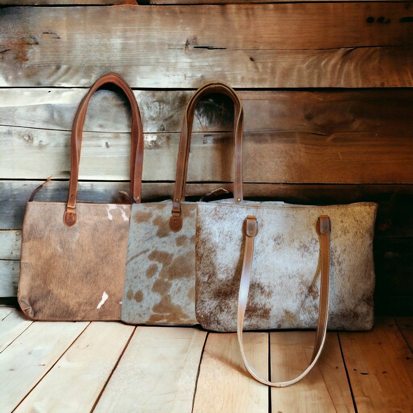 Genuine Cowhide Large Tote Highlands Brown Cowhide Tote Bag