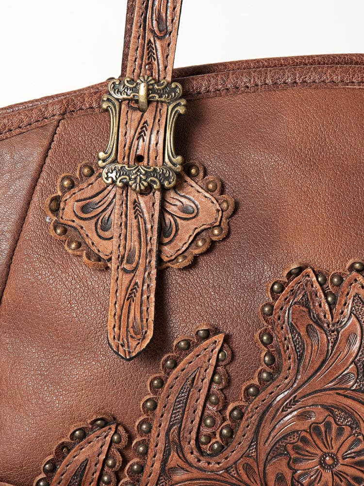 ADBG711A Tote Hand Tooled Genuine Western Leather Women Bag