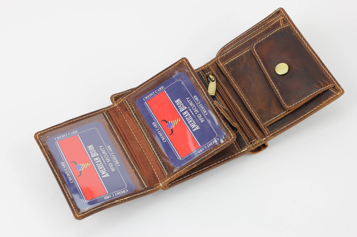 RFID Hunter leather men's euro hipster wallet style #8015