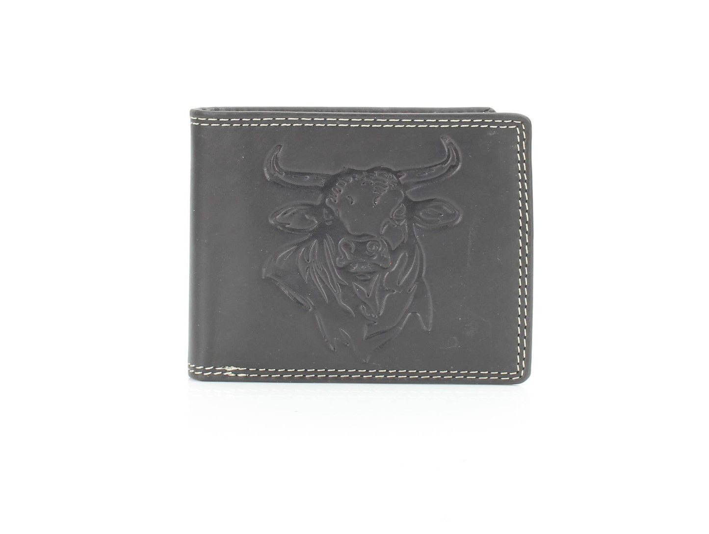 Oil Pull Up Embossed Steer Bifold Wallet ABB 006