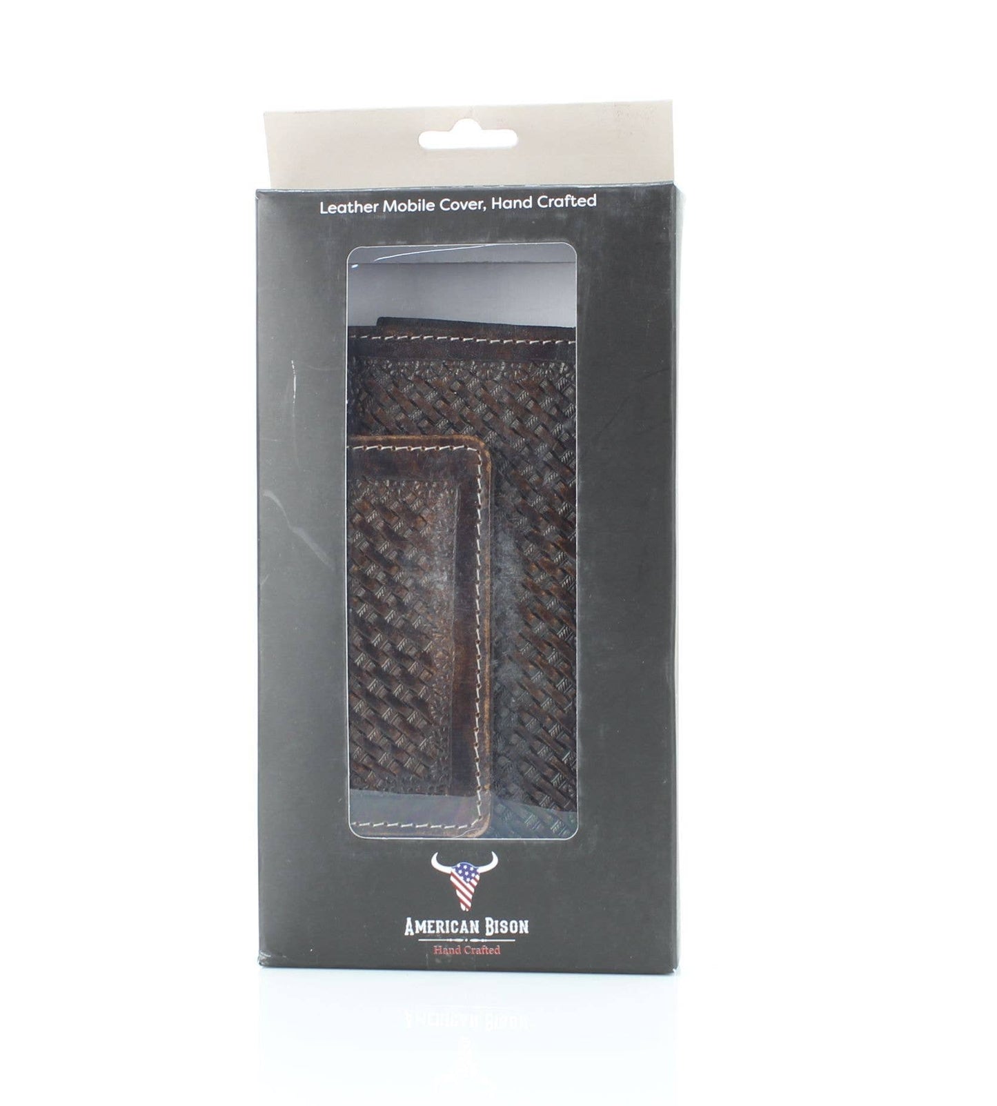 American Bison Basket Weave Horizontal Phone Case for Belt