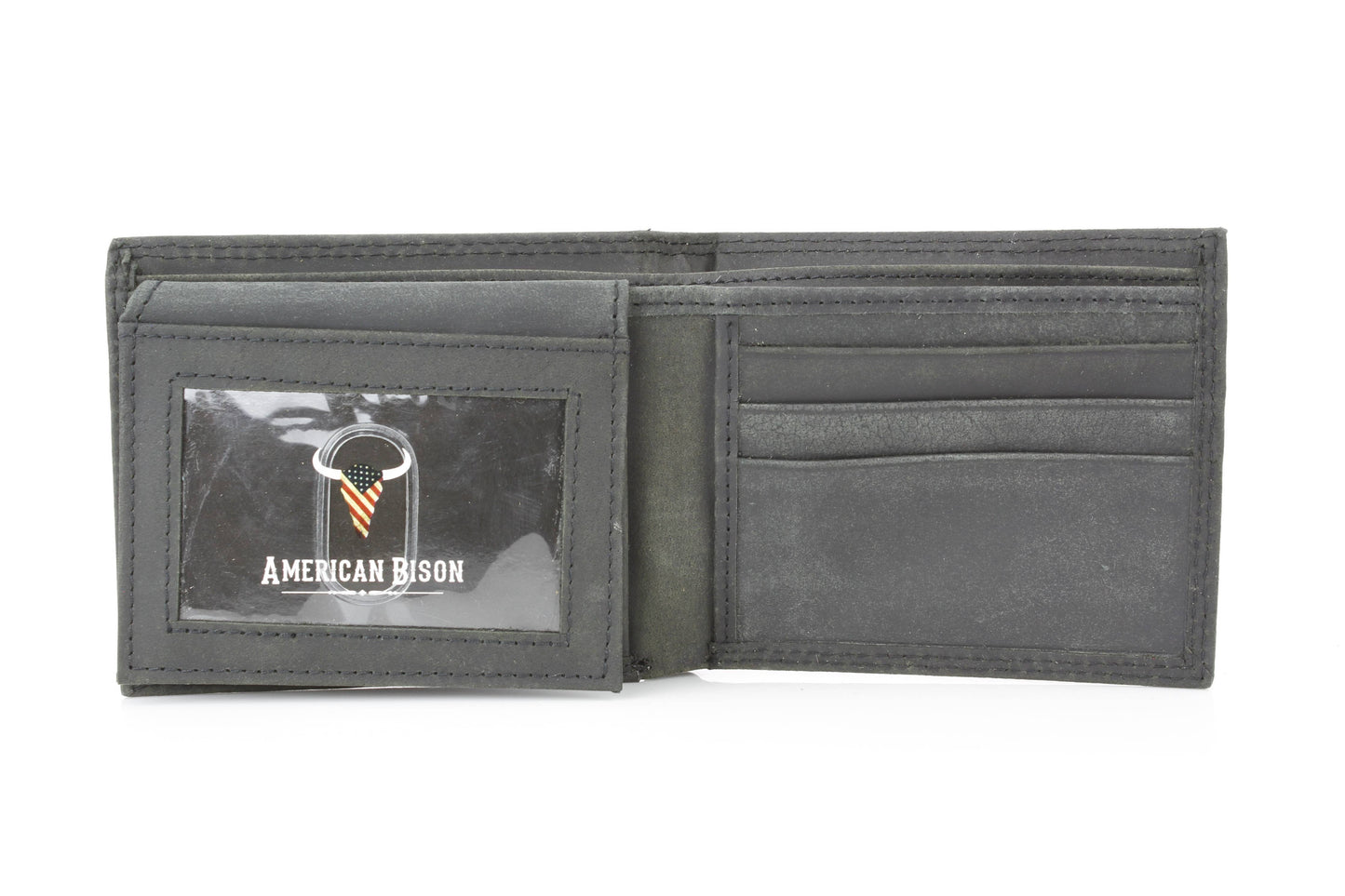 Men’s Bi-Fold Wallet with Embossed Bison Skull ABMW 25-2002