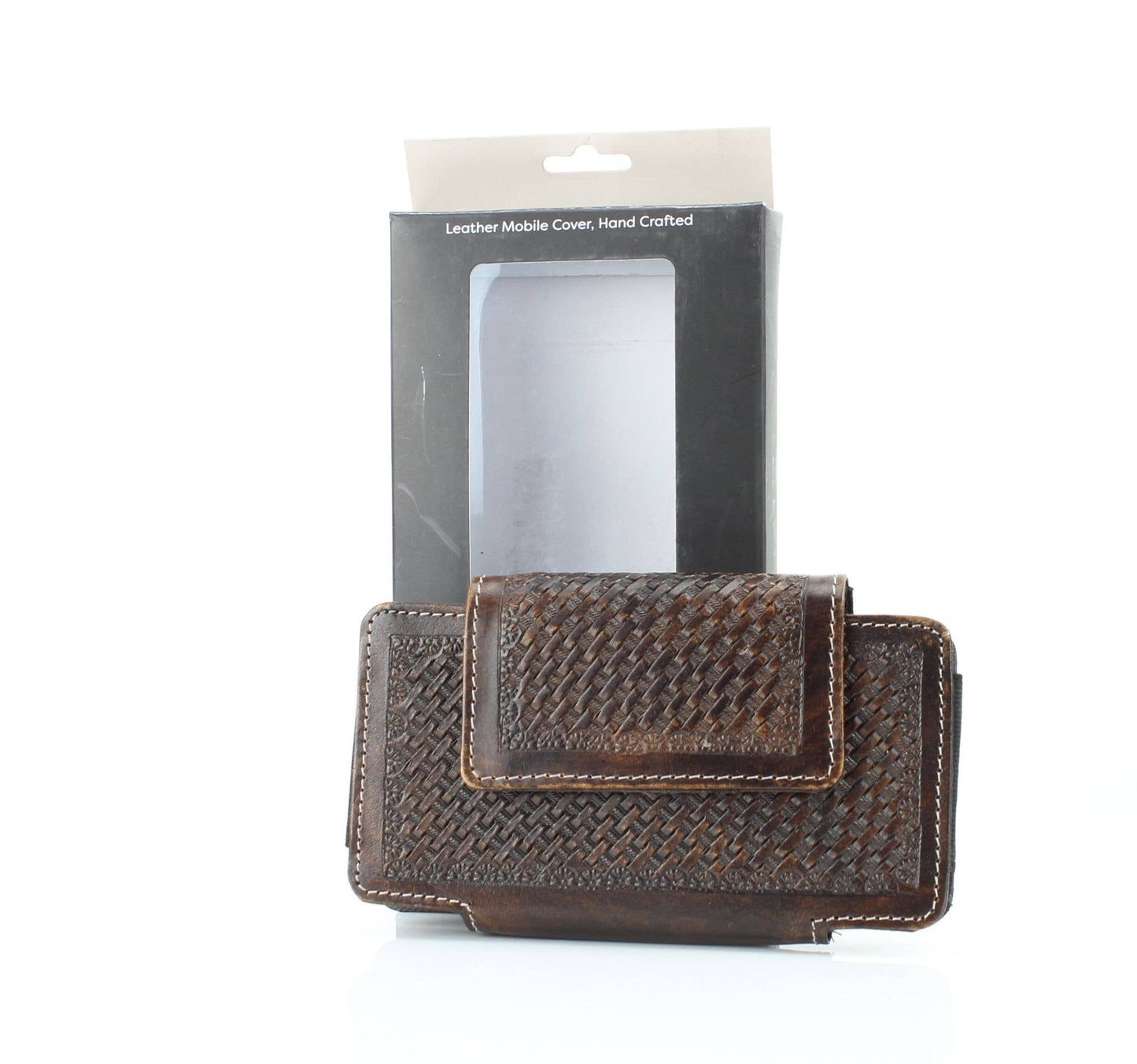 American Bison Basket Weave Horizontal Phone Case for Belt
