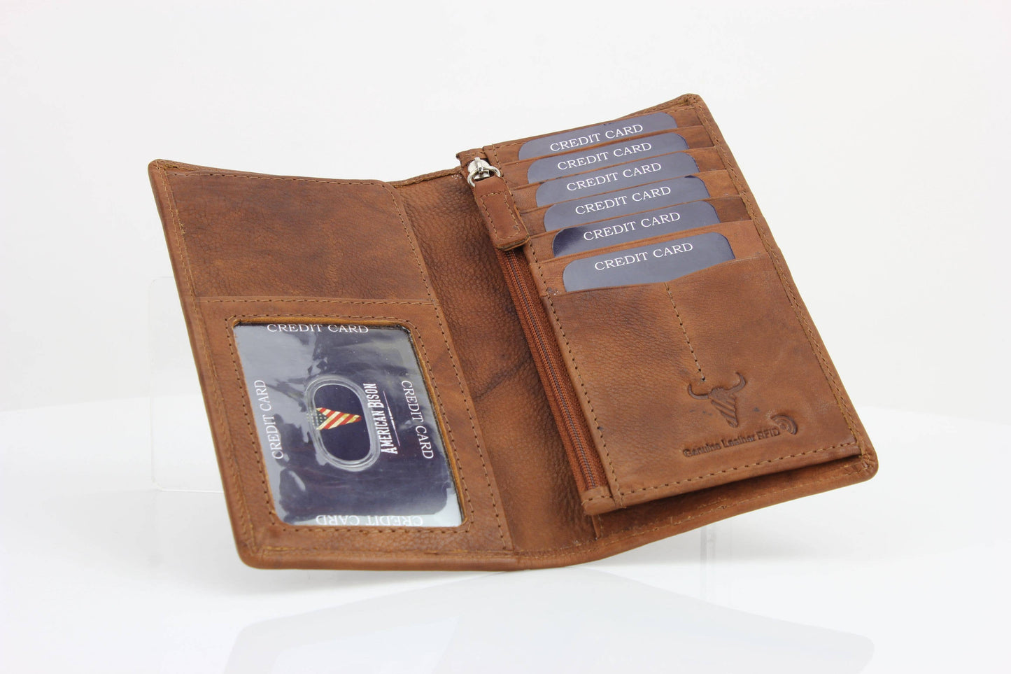 American Bison Oil Pull Up Rodeo Bifold Wallet 15727
