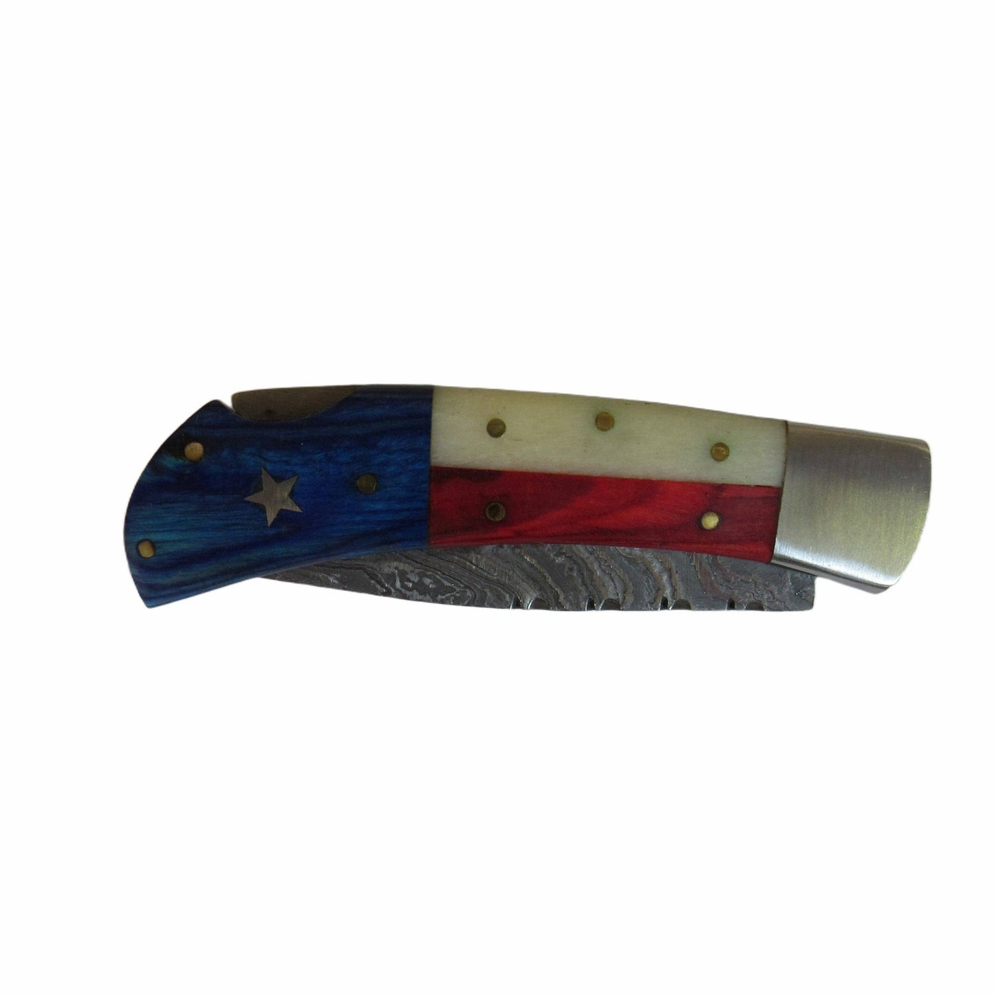 Ruddock Bros - The Lone Star Folding Knife - Damascus Steel