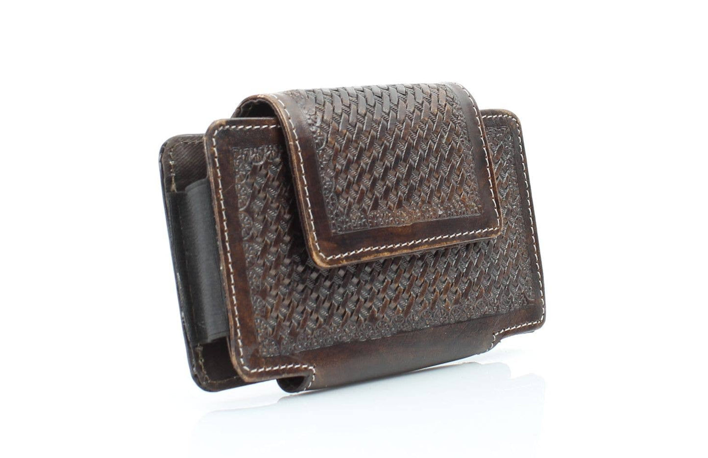 American Bison Basket Weave Horizontal Phone Case for Belt