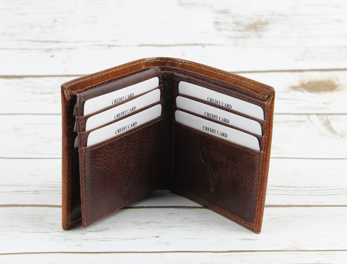 Tooled Leather Men's Wallet In Tan AB W03 Tan