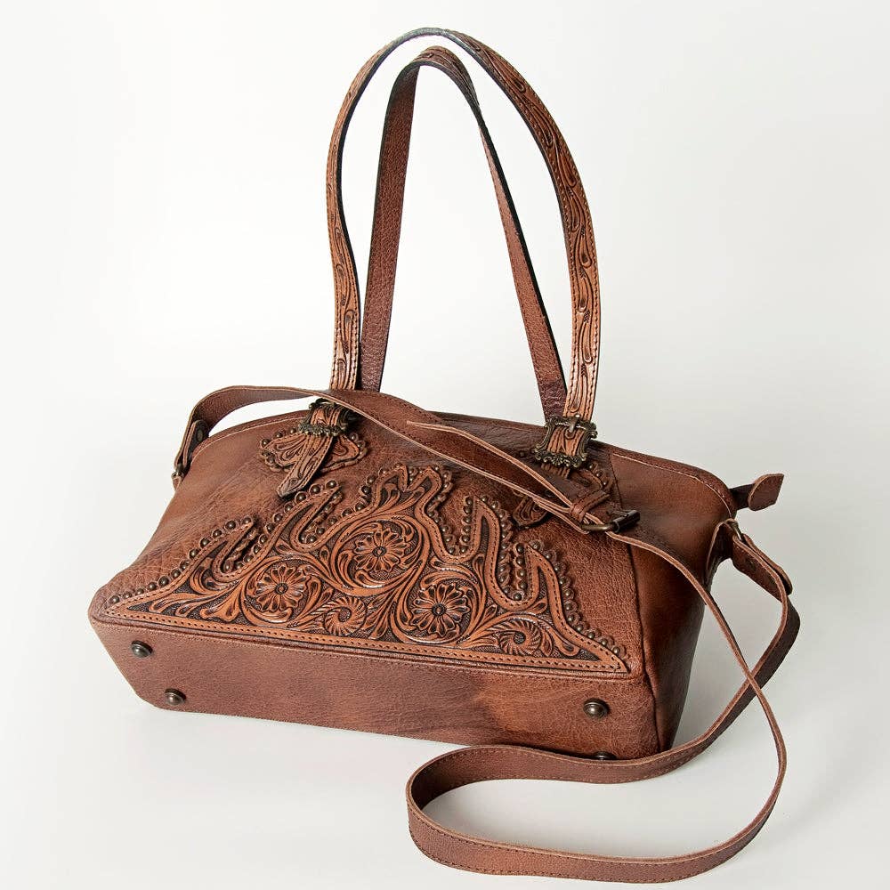 ADBG711A Tote Hand Tooled Genuine Western Leather Women Bag