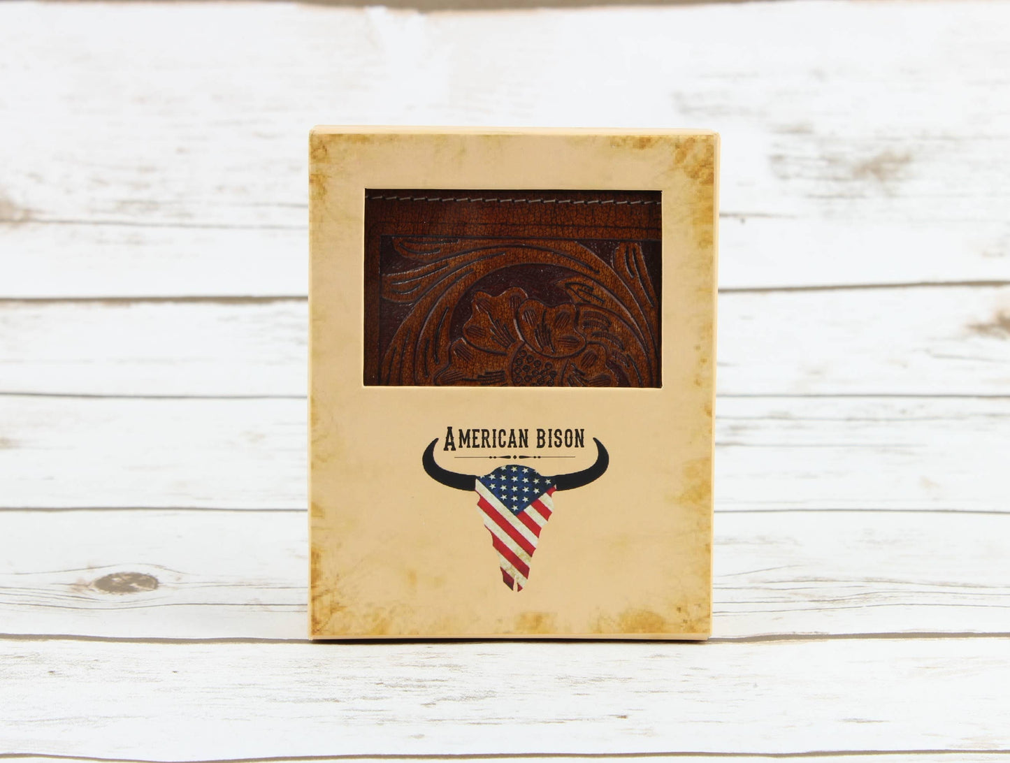 Tooled Leather Men's Wallet In Tan AB W03 Tan