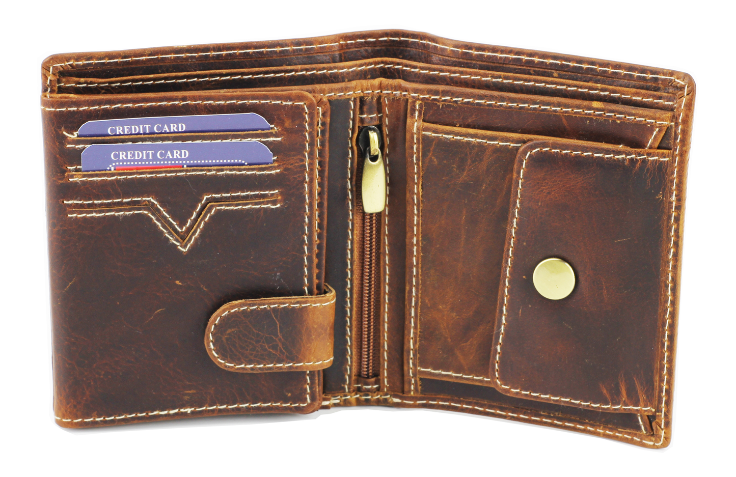 RFID Hunter leather men's euro hipster wallet style #8015