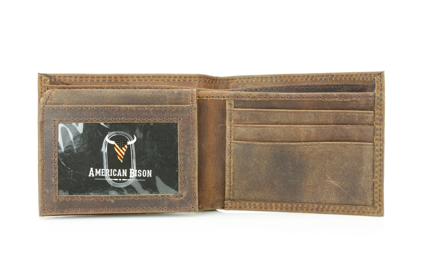Men’s Bi-Fold Wallet with Embossed Bison Skull ABMW 25-2002