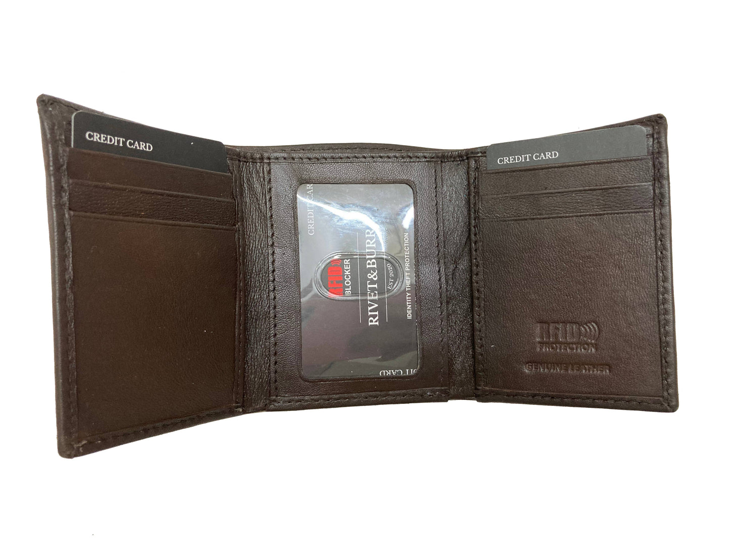 Double Stitch Trifold Metal Badge w/ Vanity Tray & Keychain
