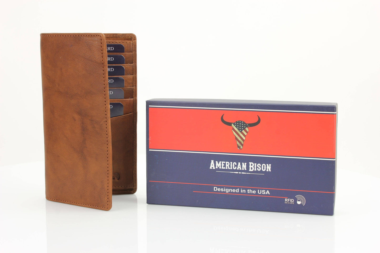 American Bison Oil Pull Up Rodeo Bifold Wallet 15727