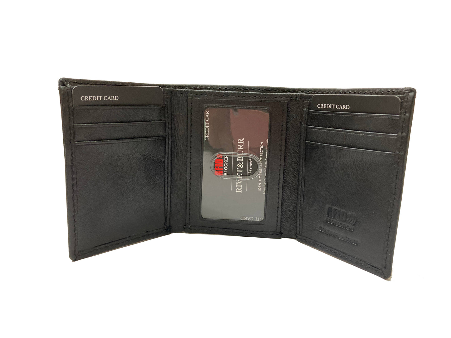Double Stitch Trifold Metal Badge w/ Vanity Tray & Keychain