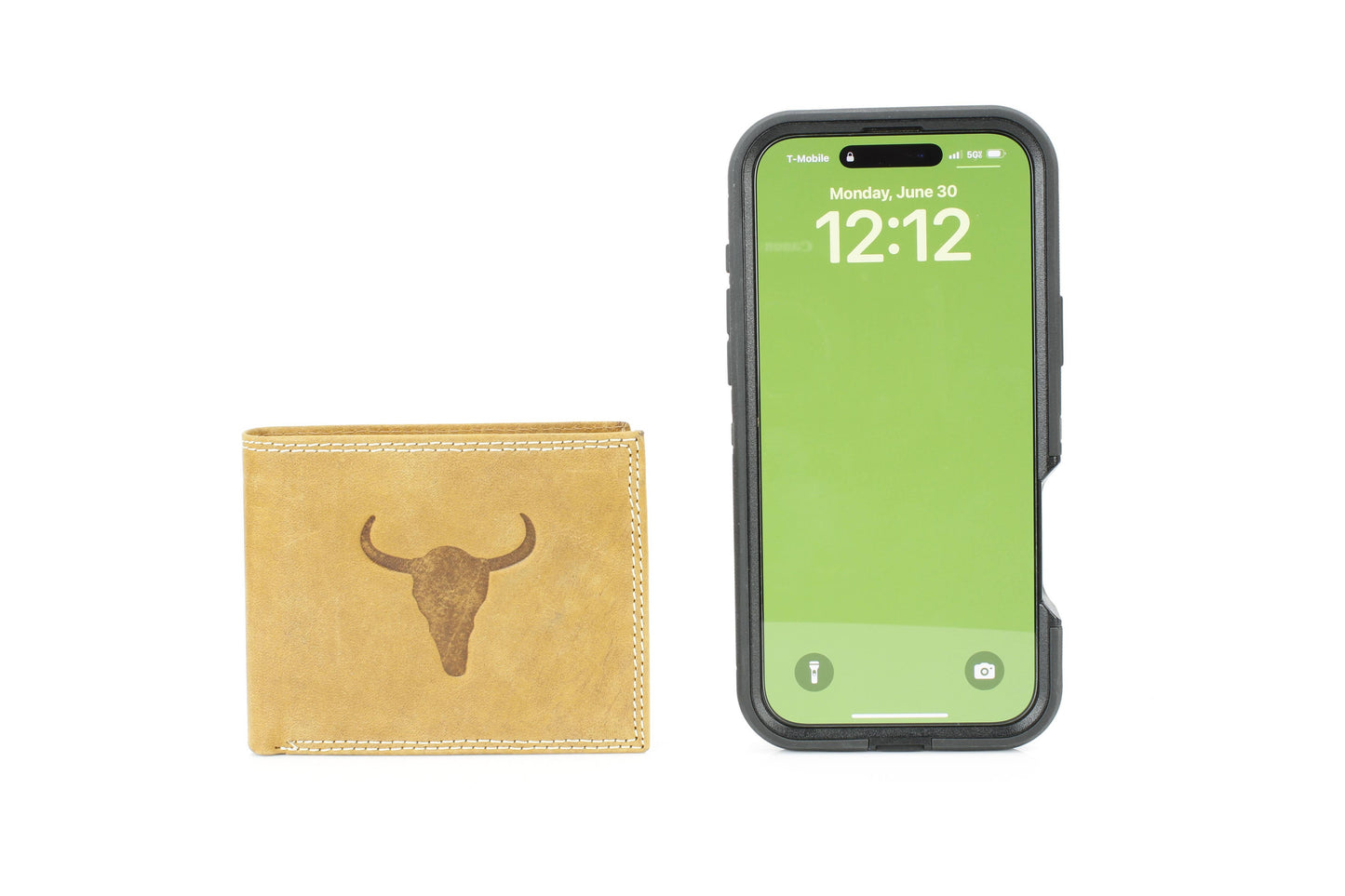 Men’s Bi-Fold Wallet with Embossed Bison Skull ABMW 25-2002
