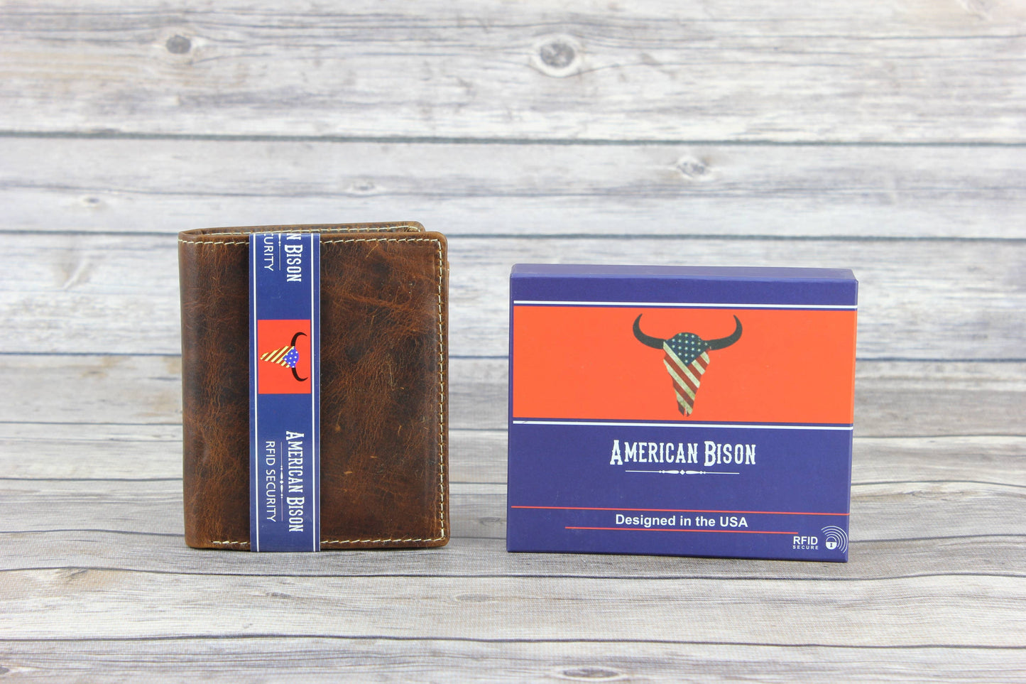 RFID Hunter leather men's euro hipster wallet style #8015