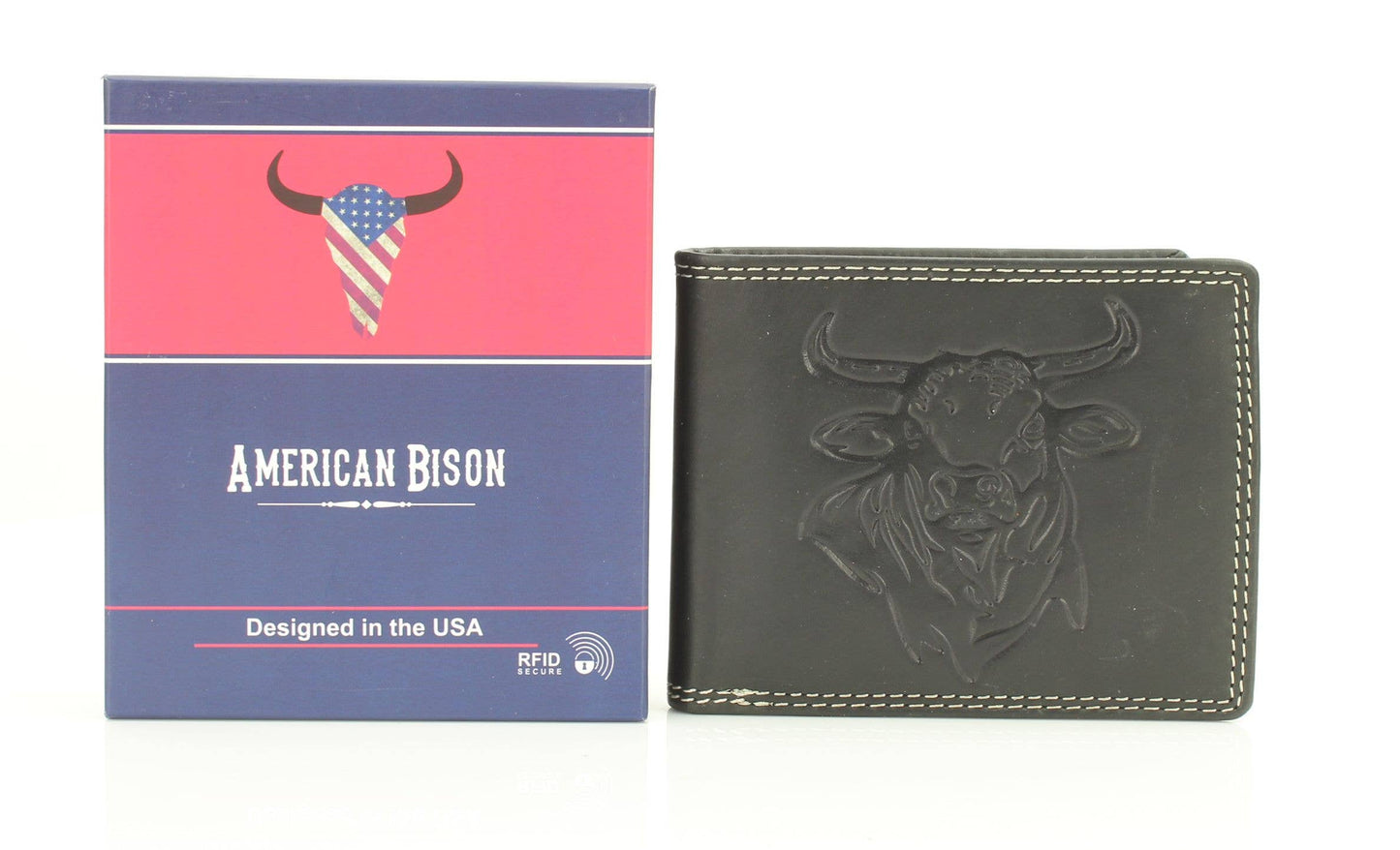 Oil Pull Up Embossed Steer Bifold Wallet ABB 006