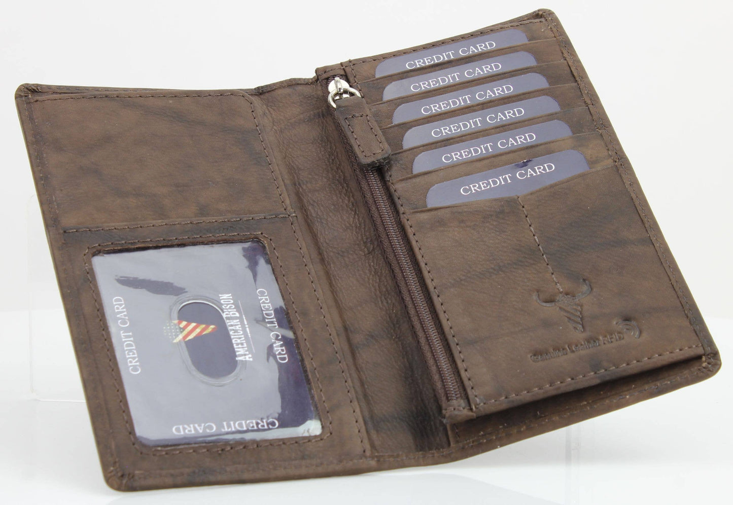 American Bison Oil Pull Up Rodeo Bifold Wallet 15727