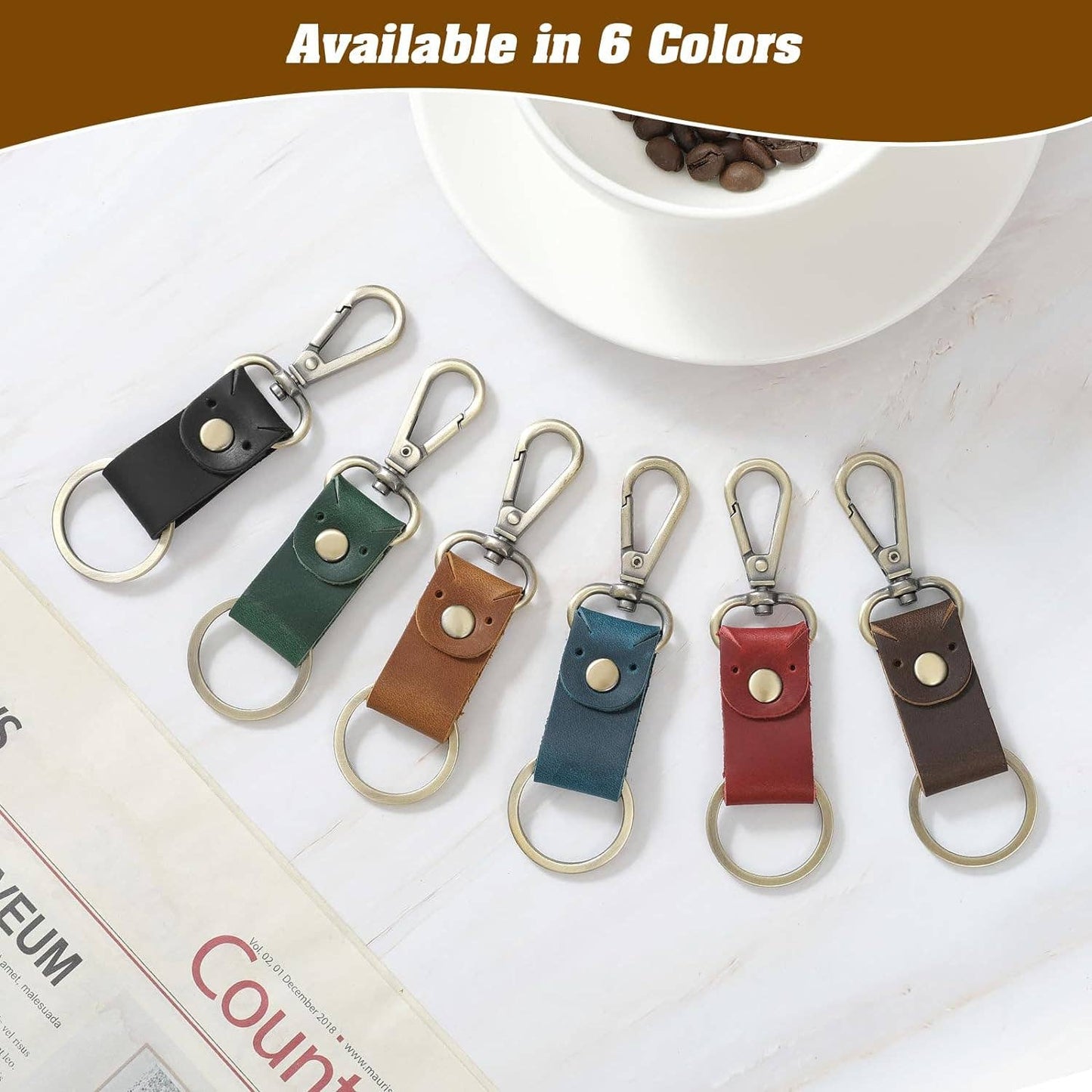 Genuine Leather Keychain, Small Keychain for Man and Women