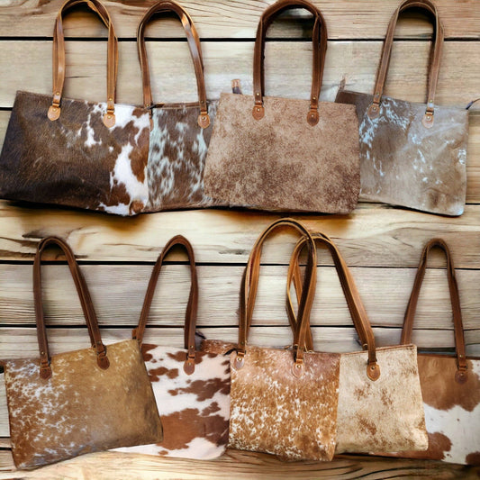 Genuine Cowhide Large Tote Highlands Brown Cowhide Tote Bag