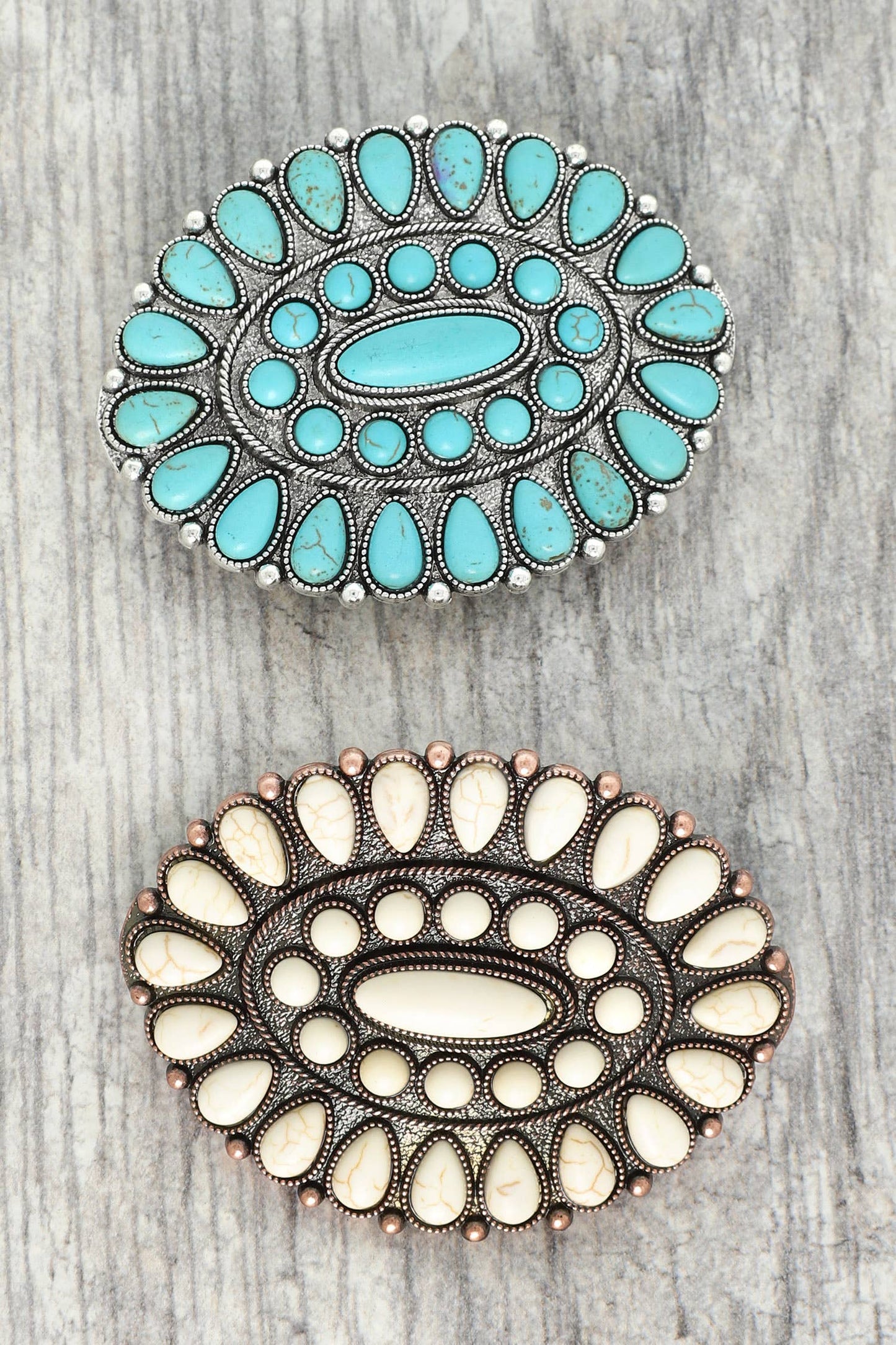 Western Oval Turquoise Concho Hair Barrette Clip