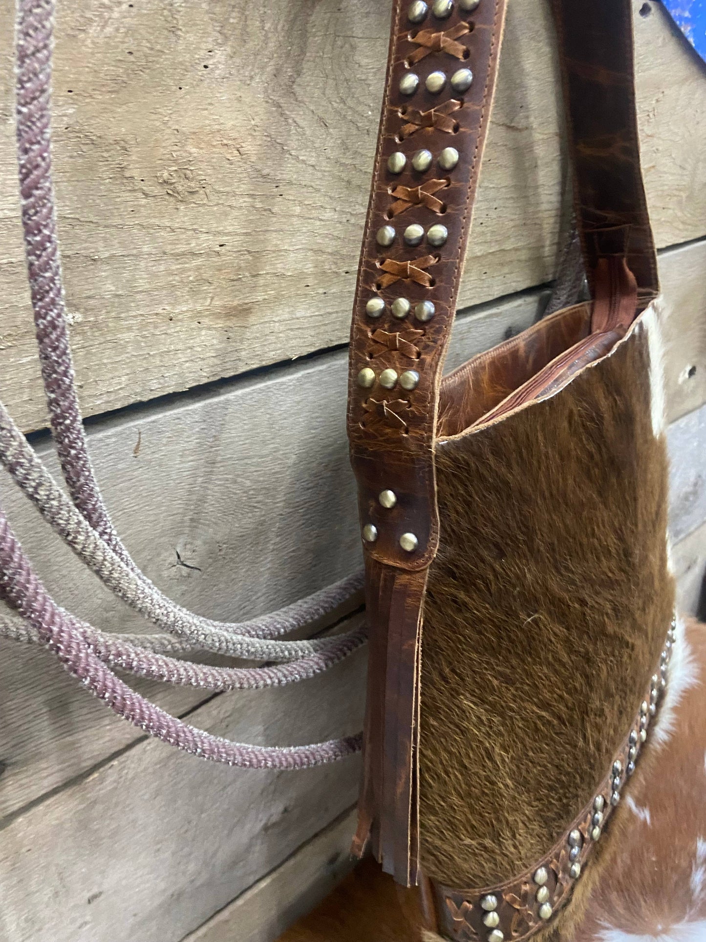 Cowhide Stiched Leather Purse