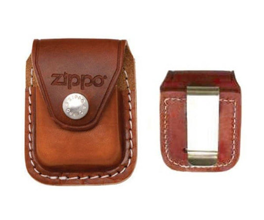 Zippo Brown Leather Pouch for Pocket Lighters