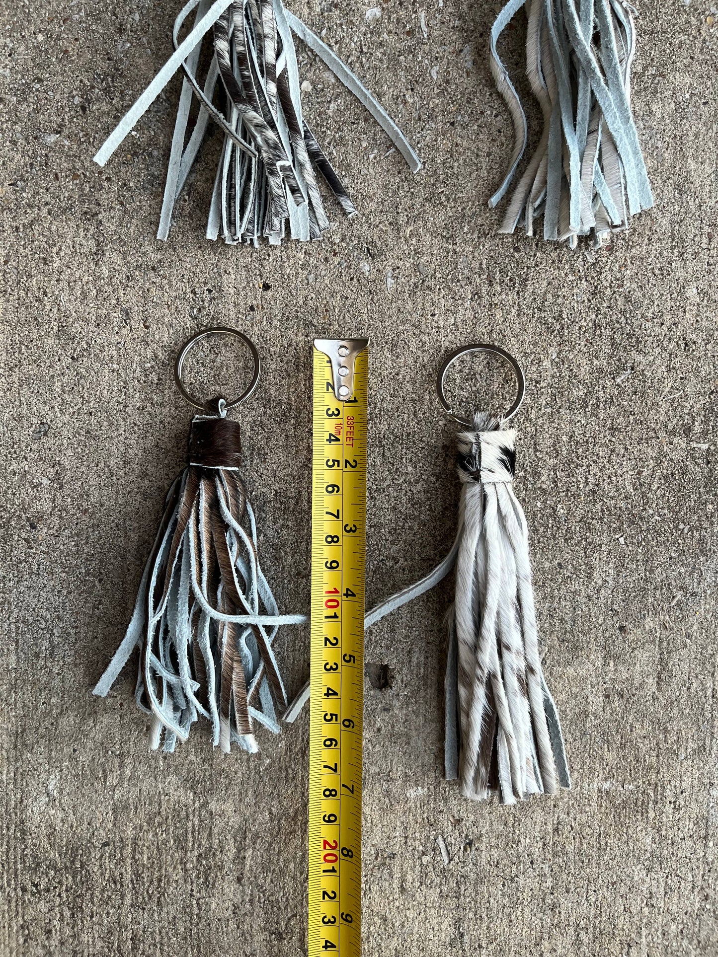 Cowhide fringe tassel Keychain