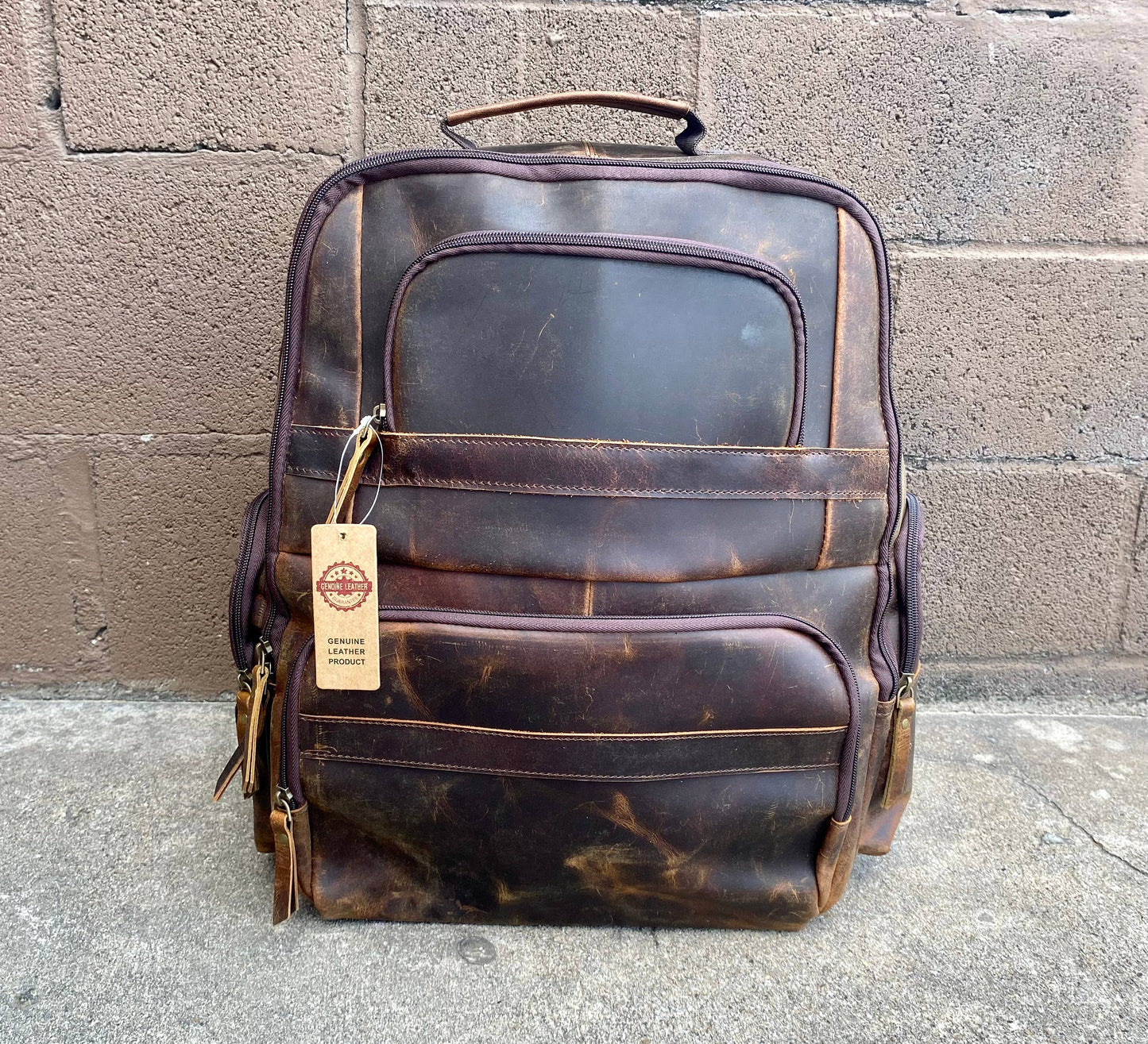  Vintage Leather Backpack