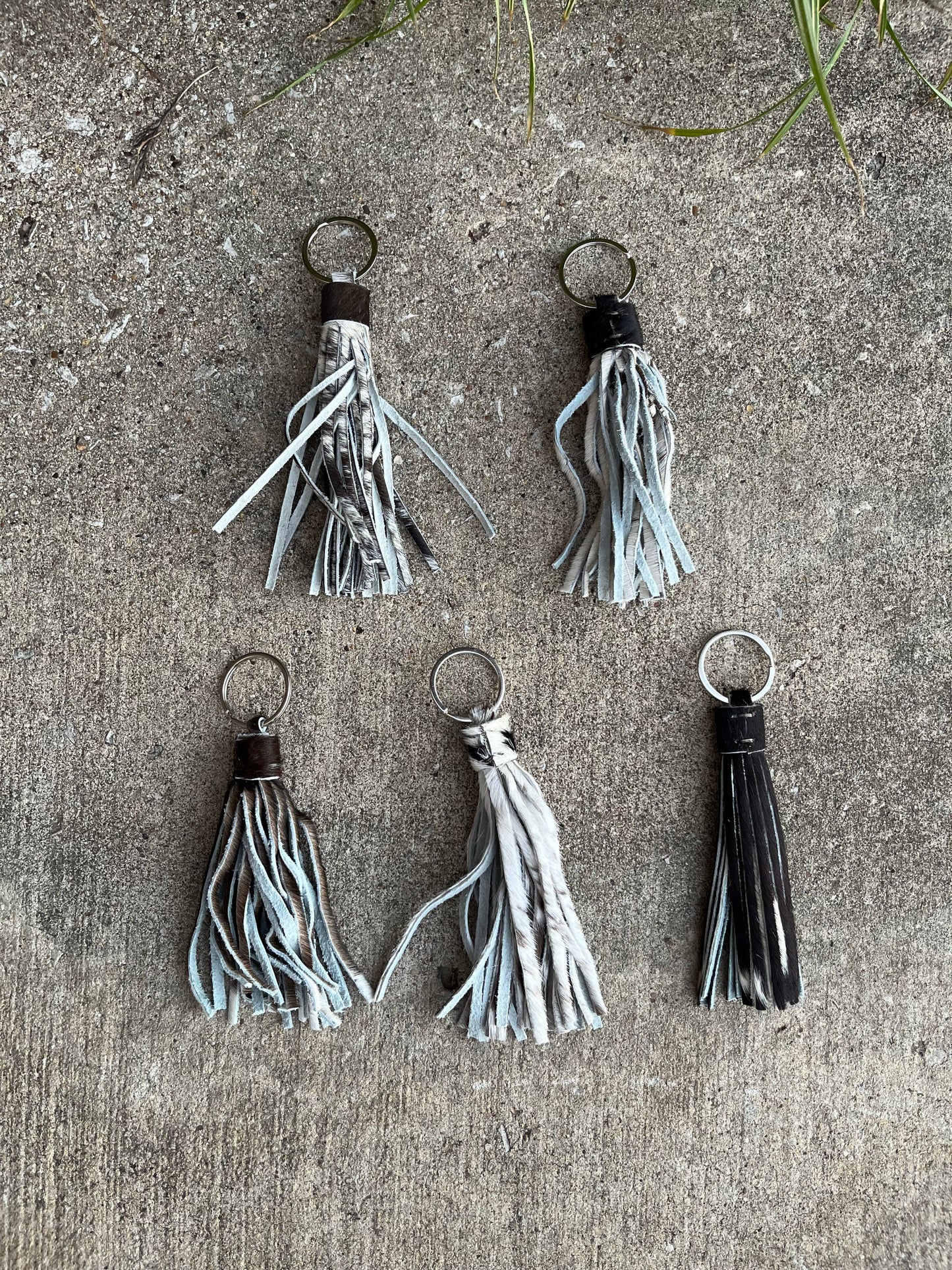 Cowhide fringe tassel Keychain